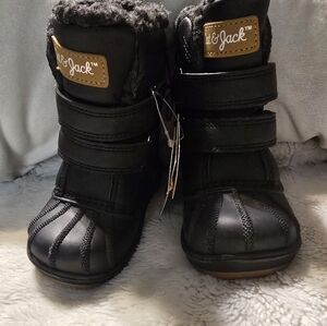 Cat & Jack Black Winter Boots with Velcro Straps
